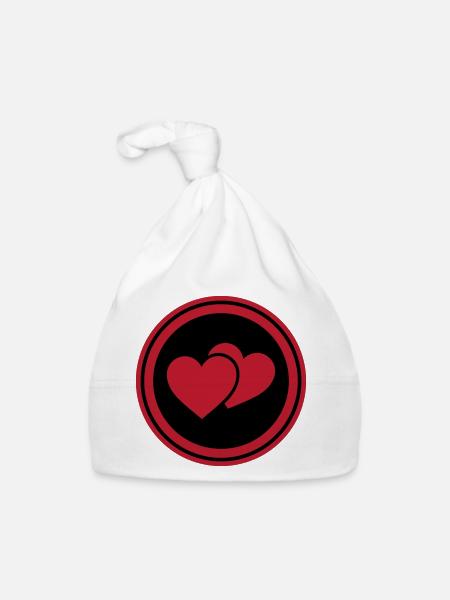 Heart Symbol Love Heart - Organic Baby Cap - white - Front