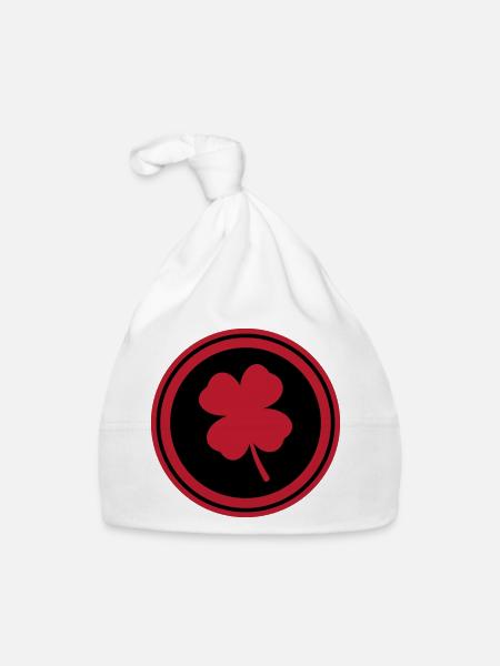 Symbole du trèfle - Bonnet bio Bébé - blanc - Devant