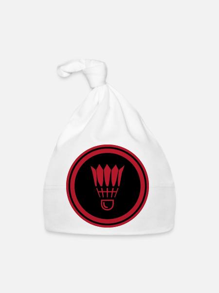Symbole de badminton - Bonnet bio Bébé - blanc - Devant
