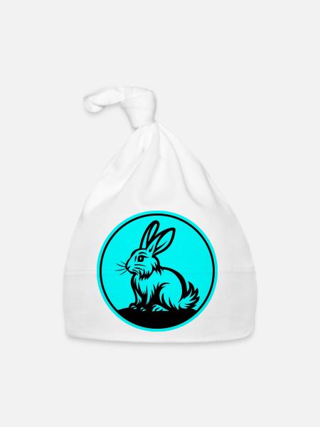 Hase Ostern Symbol - Baby Bio-Mütze - Weiß - Vorne