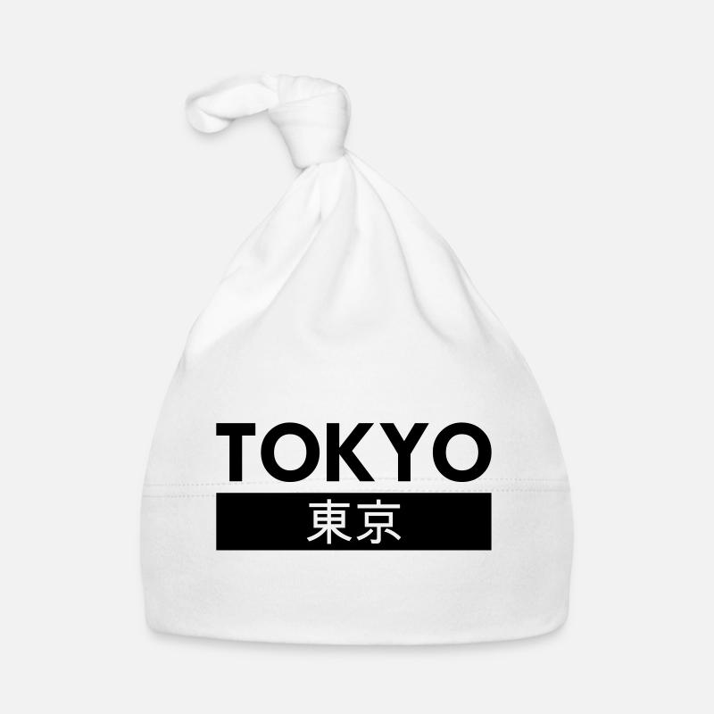 Tokyo and Tokyo in Japanese script - Organic Baby Cap - white