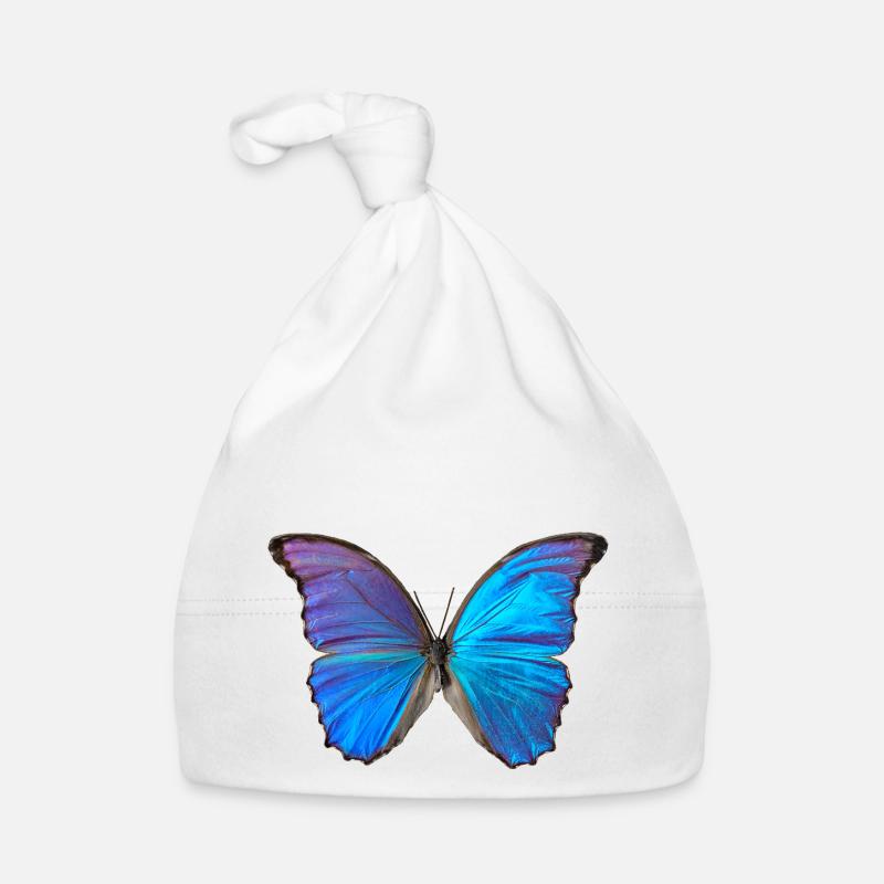 Blauer Schmetterling Baby Bio-Mütze