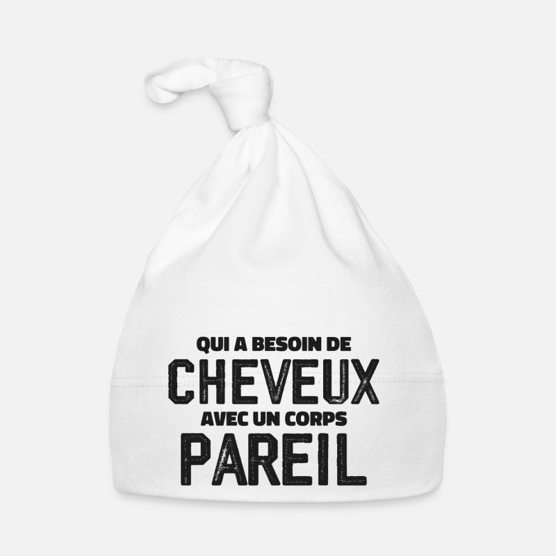 Pour Chauve Drôle Calvitie - Bonnet bio Bébé - blanc