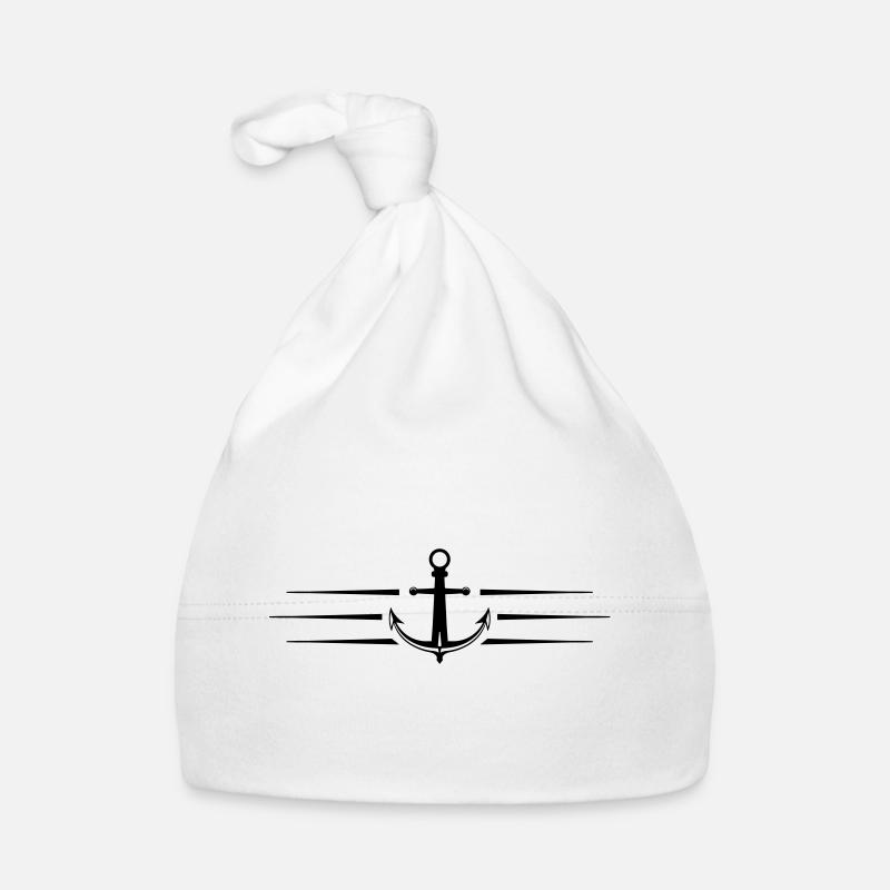 anchor symbol stroke Organic Baby Cap