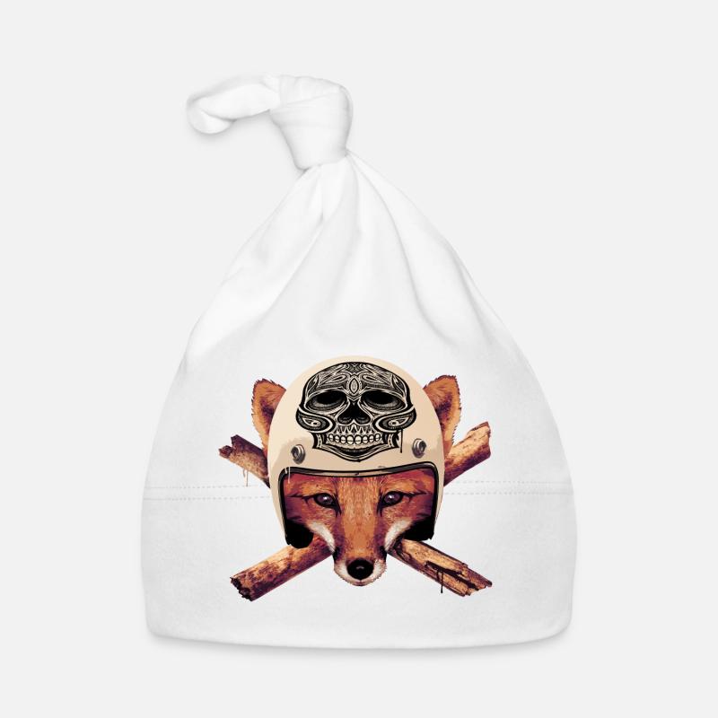 FOX-skull-head Bonnet bio Bébé