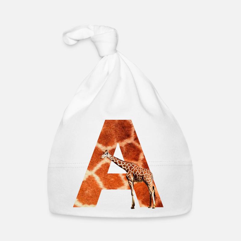 giraffe a - Baby Bio-Mütze - Weiß