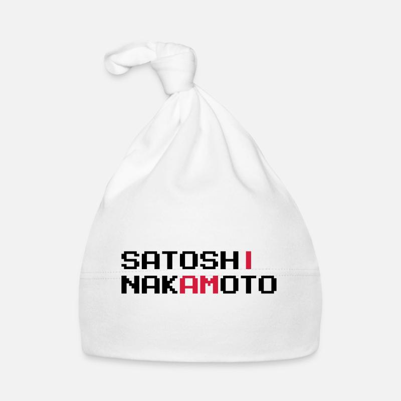 JE SUIS SATOSHI NAKAMOTO - Bonnet bio Bébé - blanc