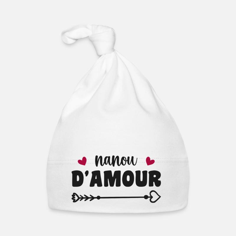 nanou d'amour - Bonnet bio Bébé - blanc