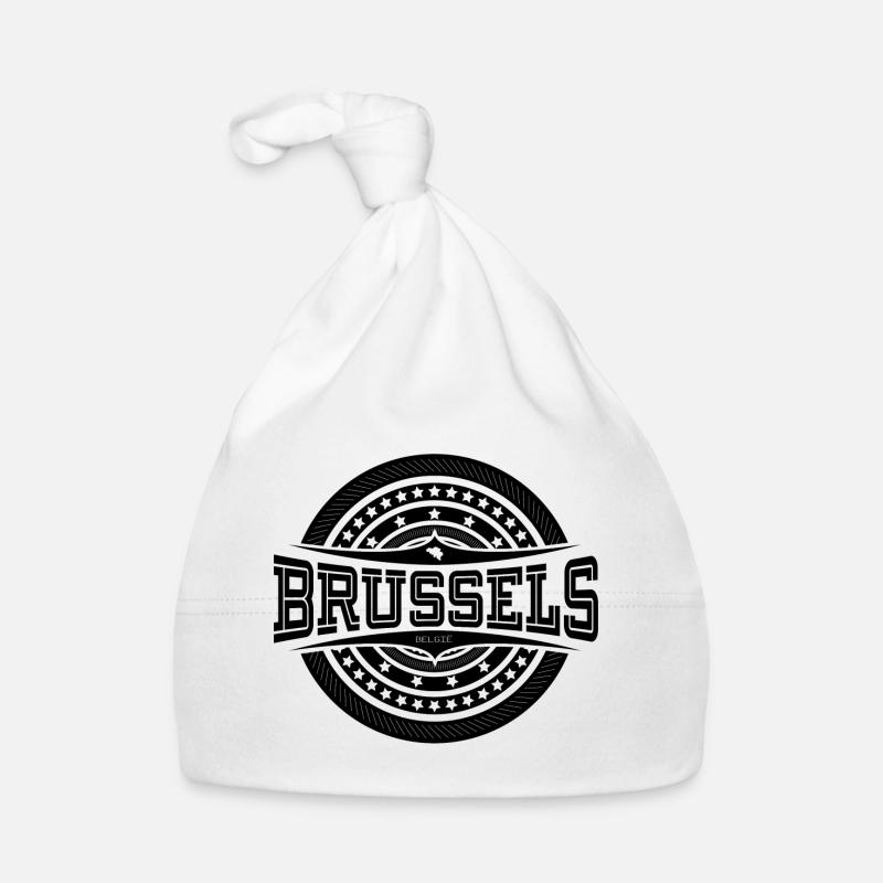 Brüssel Schwarz - Baby Bio-Mütze - Weiß