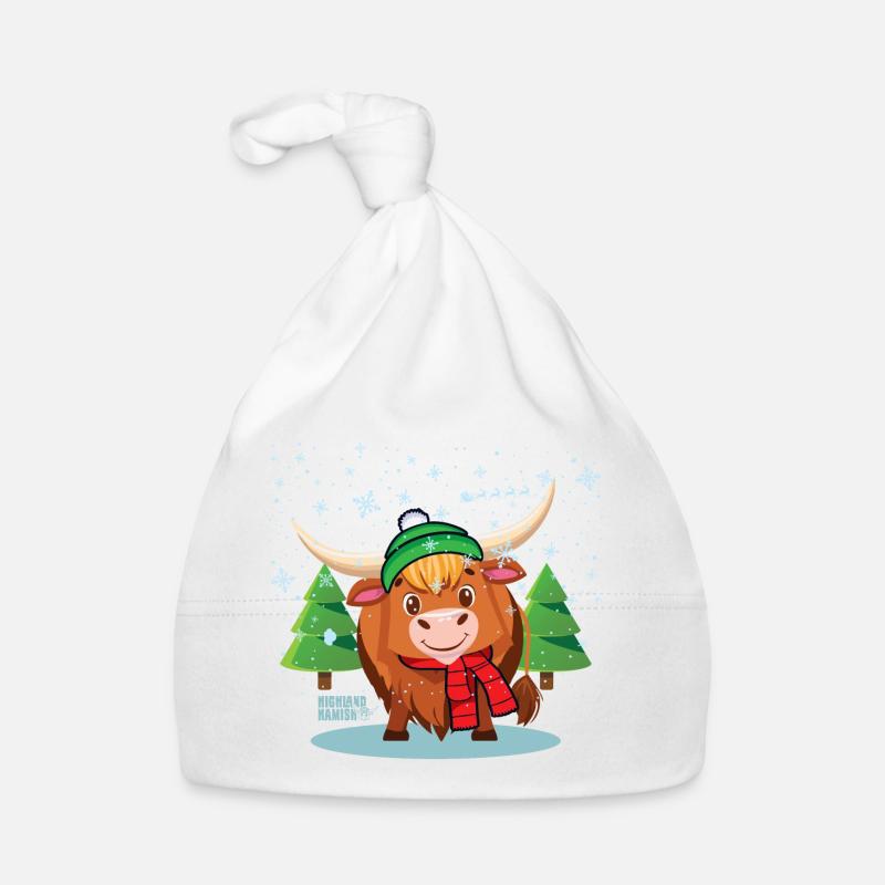 Vache de Noël des Highlands Bonnet bio Bébé