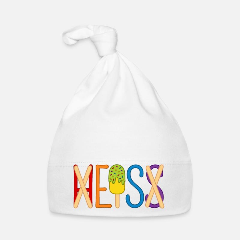 H EIS S - Eis essen - heiß - Sommer - Hitze - Eis Baby Bio-Mütze