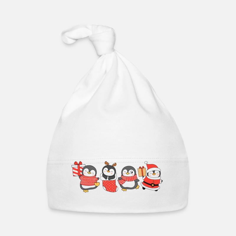 Drôle de Noël pinguin. Pinguin de Noël Bonnet bio Bébé