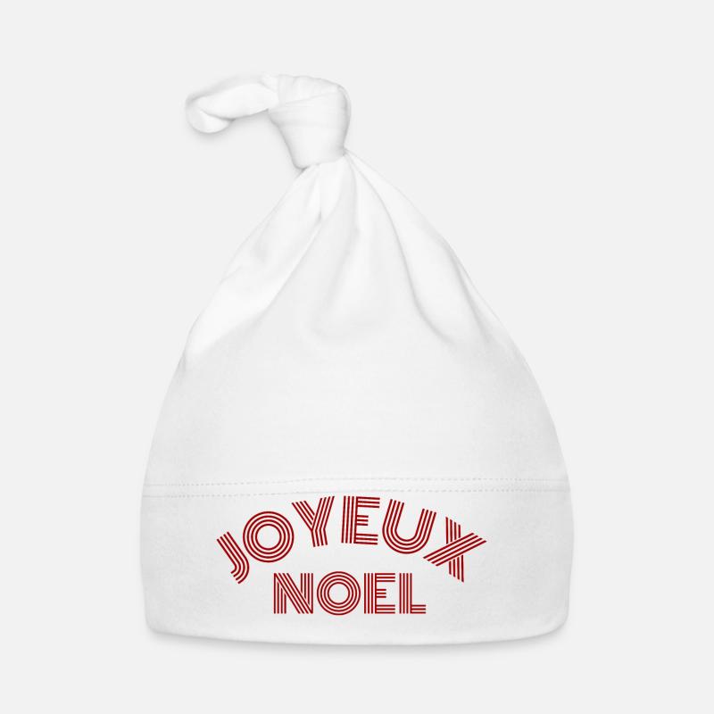 Joyeux noel - Bonnet bio Bébé - blanc