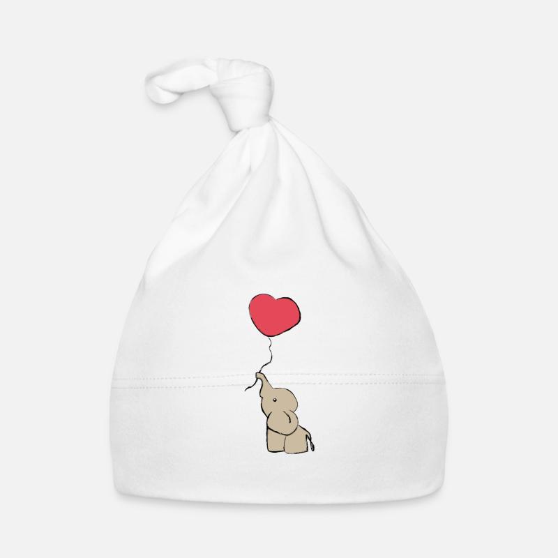 Mignon éléphant avec ballon - idée cadeau - cadeau Bonnet bio Bébé