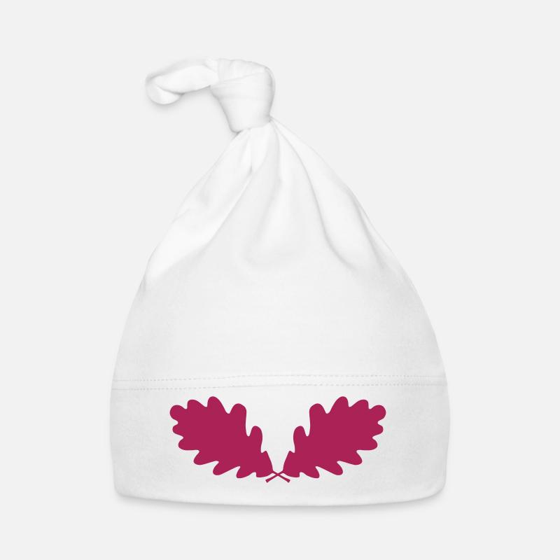 ★ Designfarben änderbar ★ Zwei Blätter einer Eiche Baby Bio-Mütze