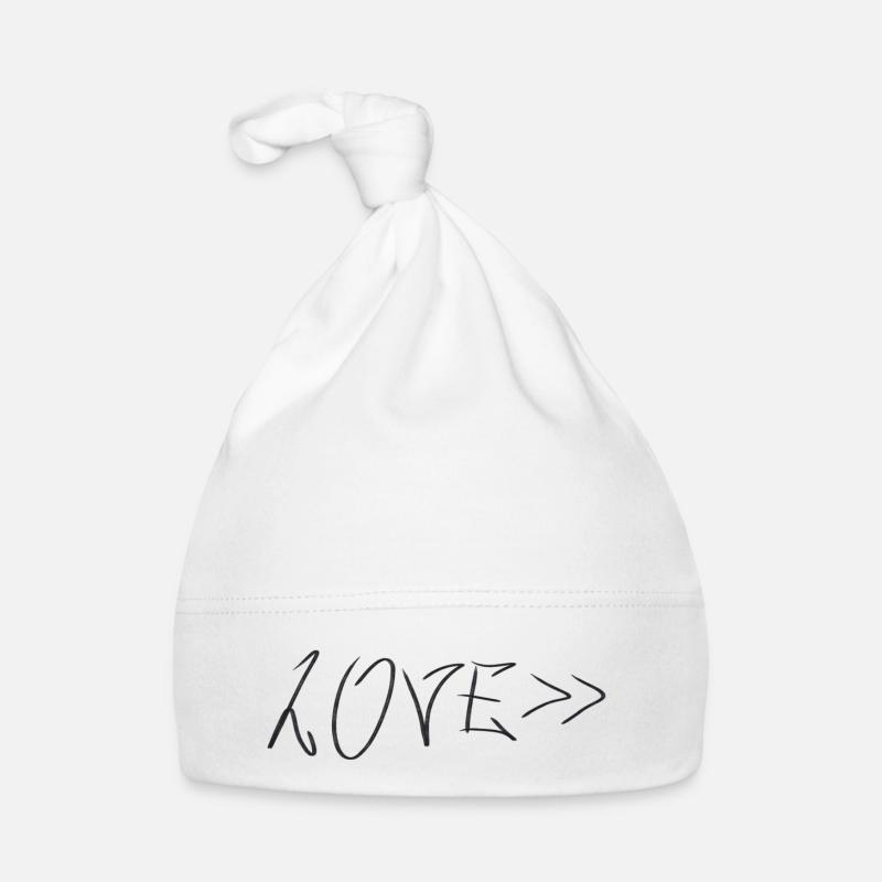 AMOUR>> - Bonnet bio Bébé - blanc