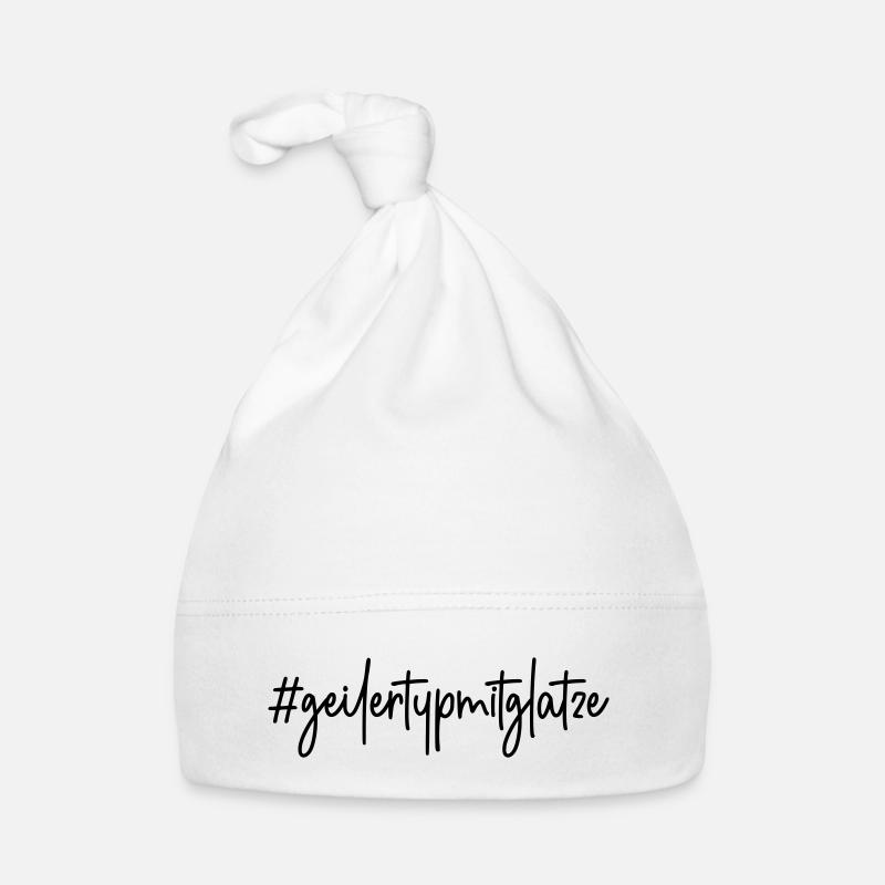 #geilertypmitglatze # geiler Typ mit Glatze - Baby Bio-Mütze - Weiß