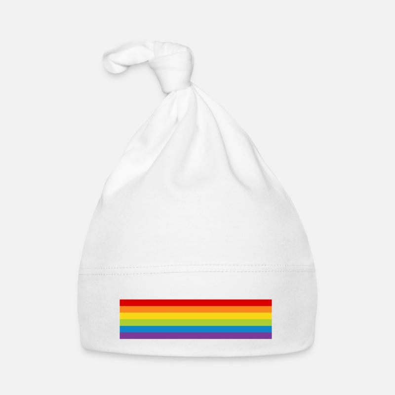 Drapeau de la fierté LGBT CSD Drapeau arc-en-ciel Mois de la fierté Bonnet bio Bébé