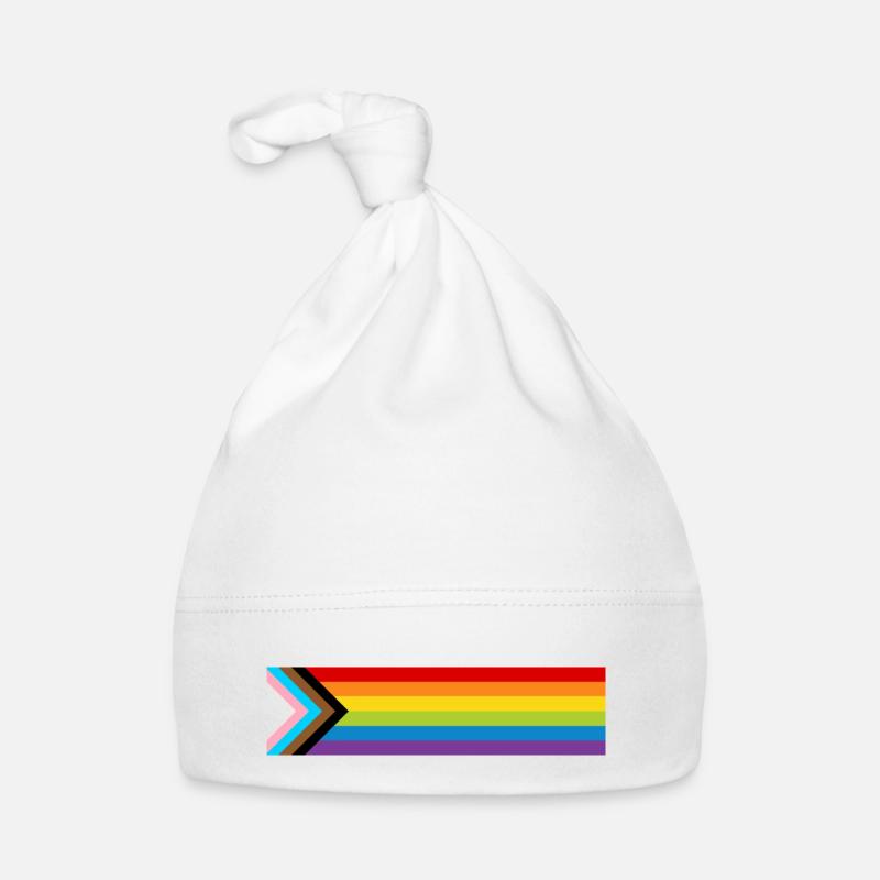 Drapeau de la fierté LGBTQ + Nouveau drapeau de progrès arc-en-ciel Bonnet bio Bébé