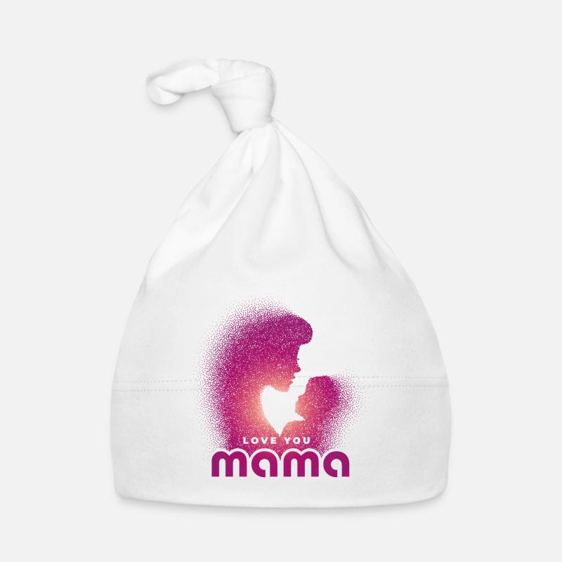 Love you Mama - Mutter mit Kind Baby Bio-Mütze
