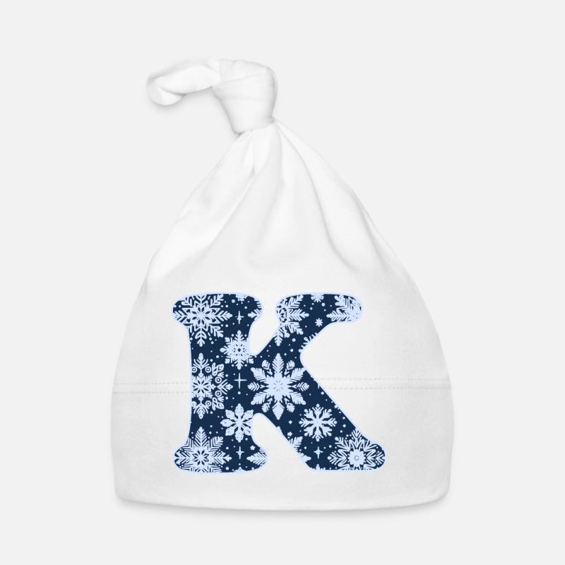 Buchstabe K Schneeflocken Baby Bio-Mütze