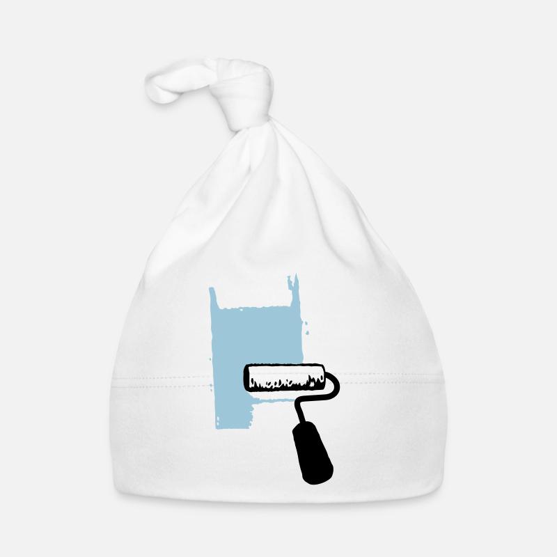 Rouleau de peinture - Bonnet bio Bébé - blanc