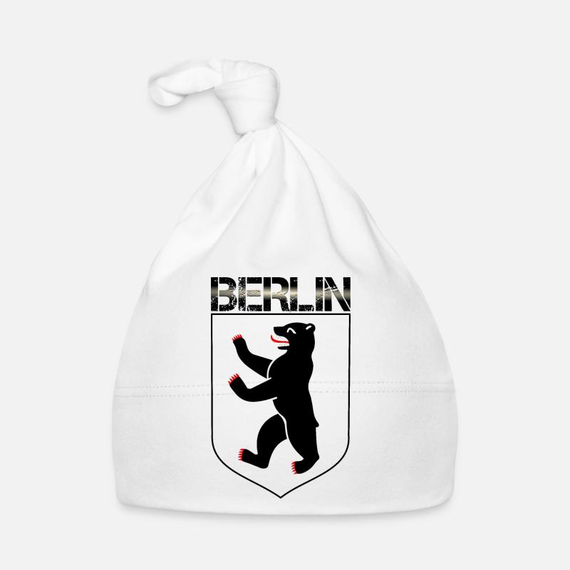 Blason de l’ours de Berlin - Bonnet bio Bébé - blanc
