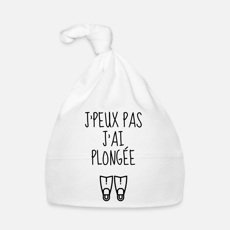Plongée Sous-Marine / Plongeur / Diver / Natation - Bonnet bio Bébé - blanc