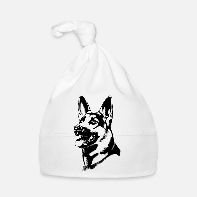 Deutscher Schäferhund - Baby Bio-Mütze - Weiß