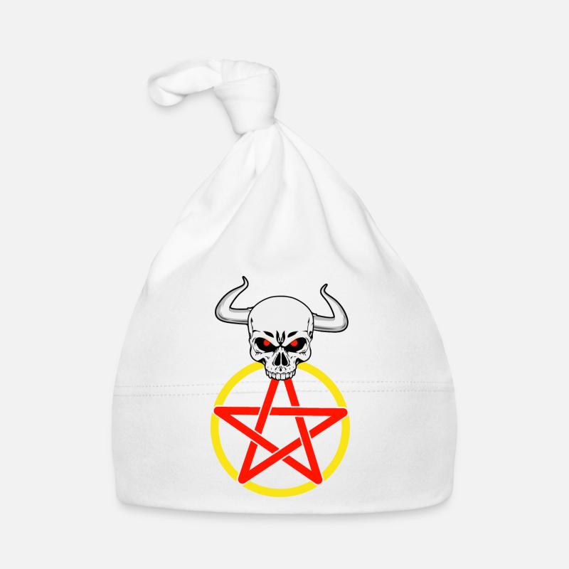 Satan Satanic Devil Pentagram Horns Horror Organic Baby Cap