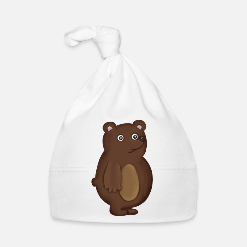 Bär - Baby Bio-Mütze - Weiß