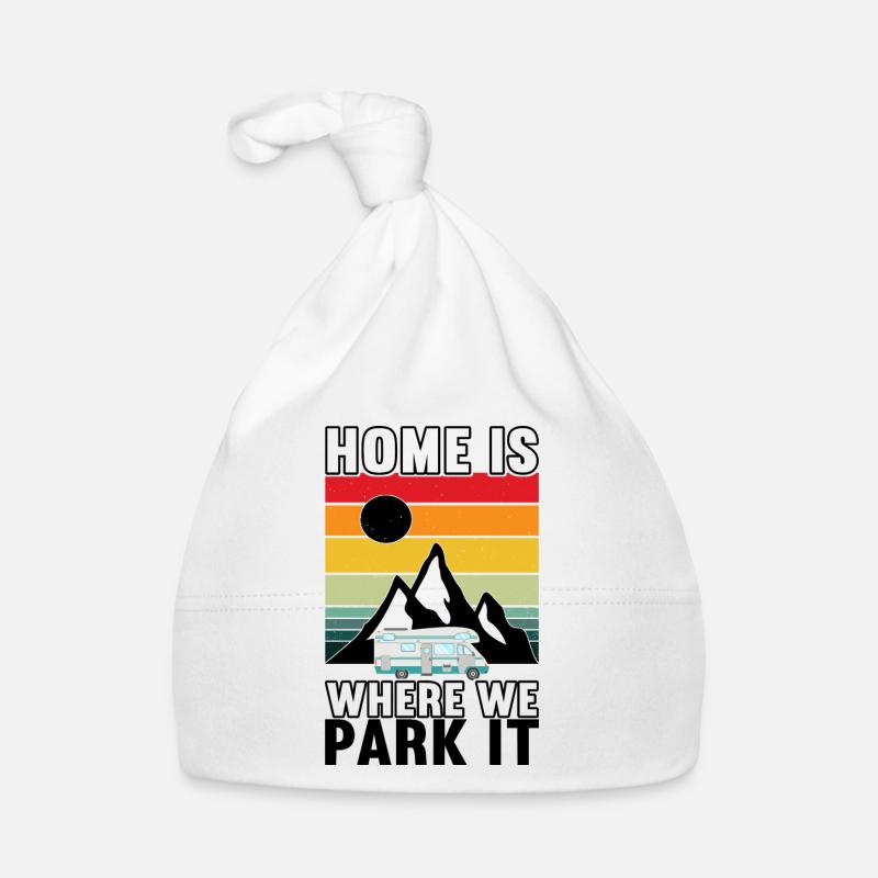 Camping Camping Camping Camping Camper Cadeau - Bonnet bio Bébé - blanc