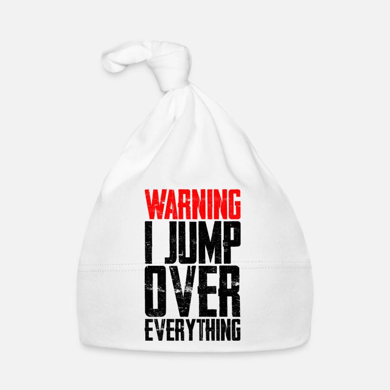 Warning I Jump Over Everything 3 Baby Bio-Mütze