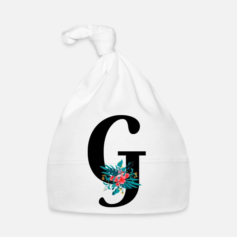 Buchstabe G geblümt Baby Bio-Mütze