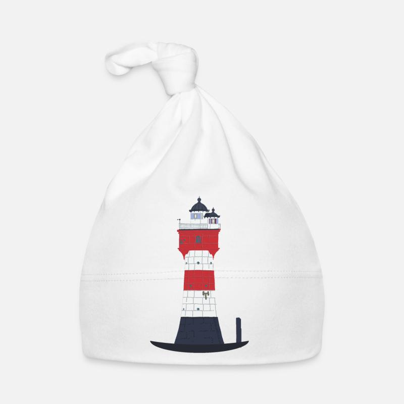 Lighthouse Red sand without text, North Sea, Offshore Organic Baby Cap