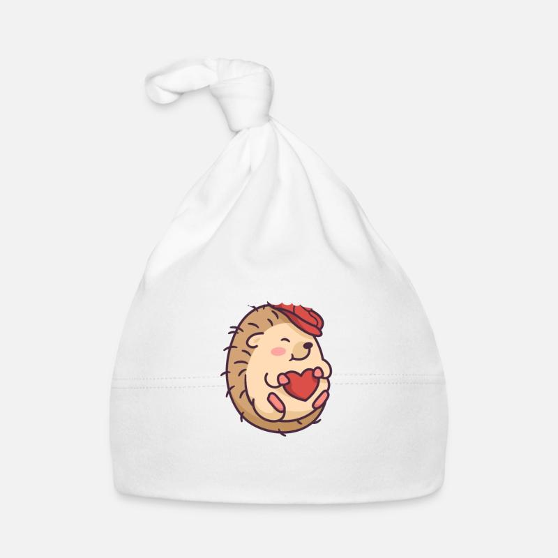 Igel - Baby Bio-Mütze - Weiß