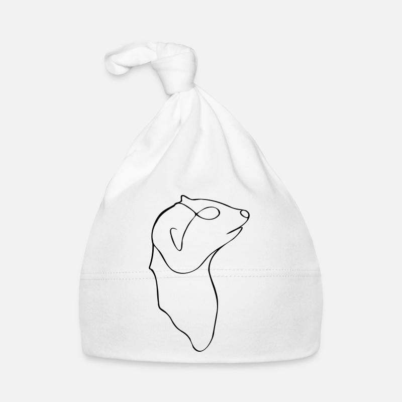 Suricate minimaliste - Bonnet bio Bébé - blanc