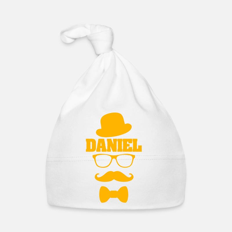 Gift for Daniel - Organic Baby Cap - white