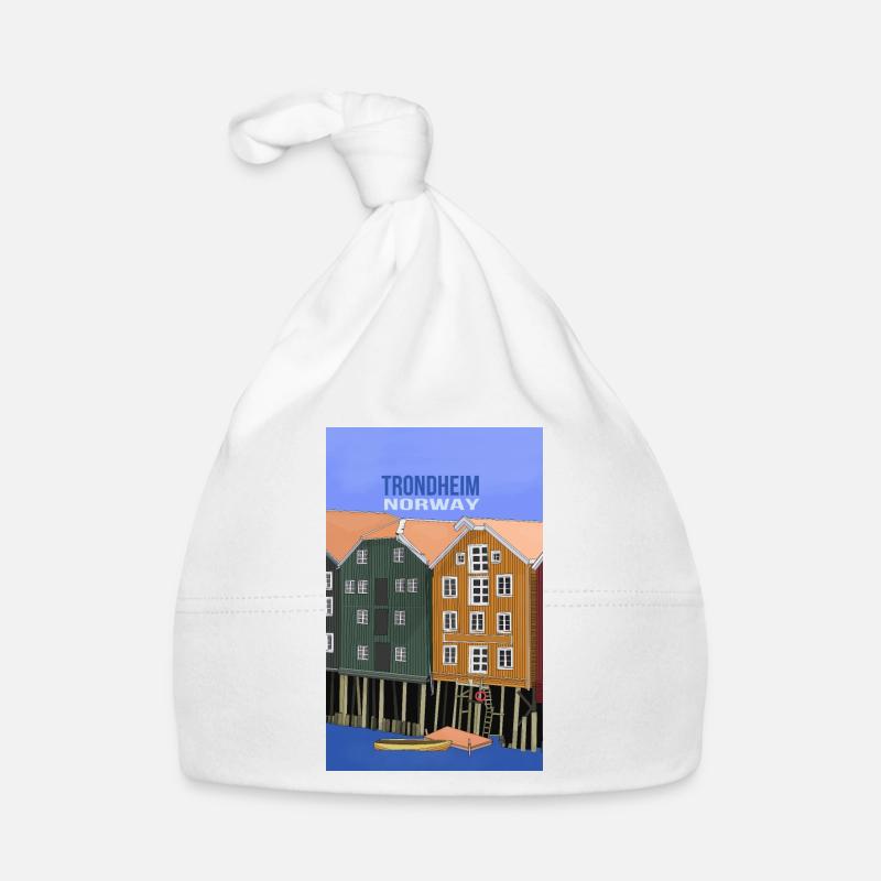 Trondheim Norvège - Bonnet bio Bébé - blanc