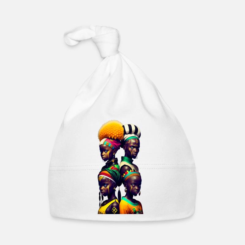 African faces Organic Baby Cap