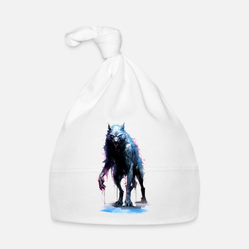 Gruseliger Wolf Baby Bio-Mütze