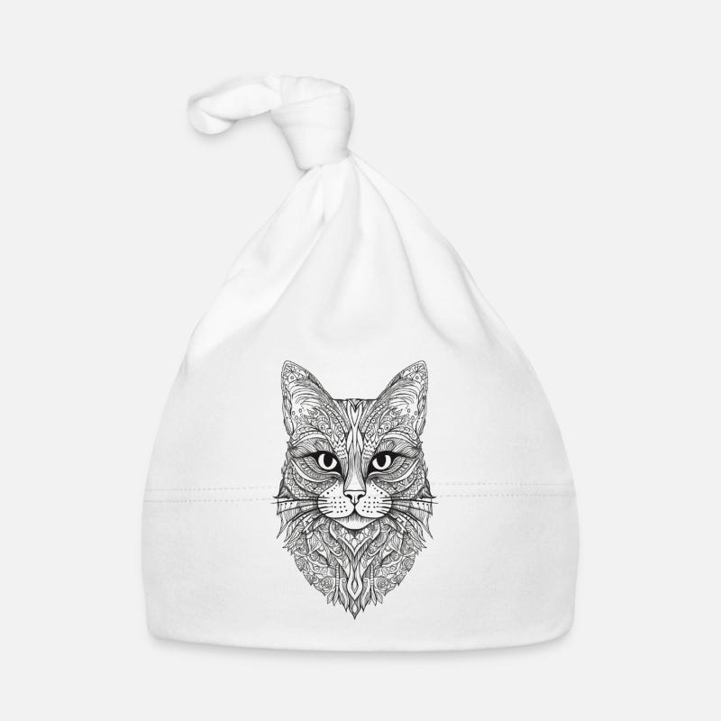 Conception de Mandala de chat Bonnet bio Bébé