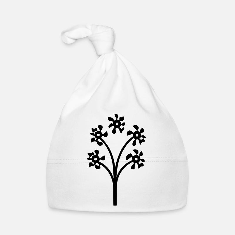 Fleur avec tige Bonnet bio Bébé