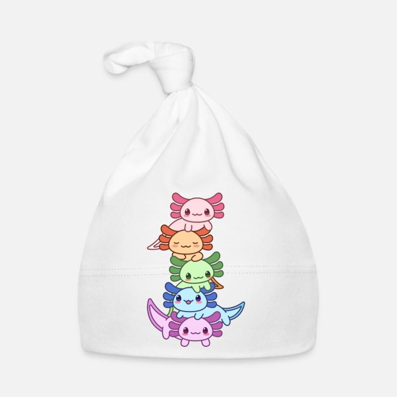 Rainbow Axolotl Group Design for Axolotl Fans Organic Baby Cap
