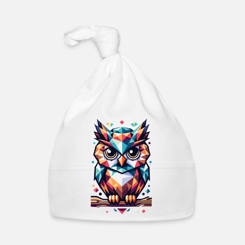 Polygon Eule geometrisch Baby Bio-Mütze