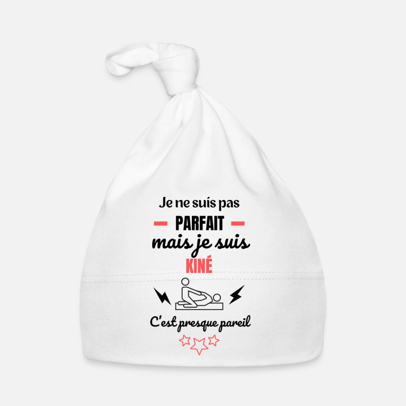 kiné / Kinésithérapeute / ostéopathe - Bonnet bio Bébé - blanc