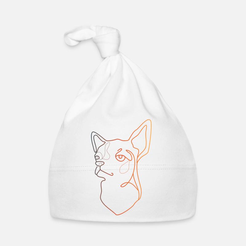 Chihuahua bunte Ein-Strich-Kunst Baby Bio-Mütze