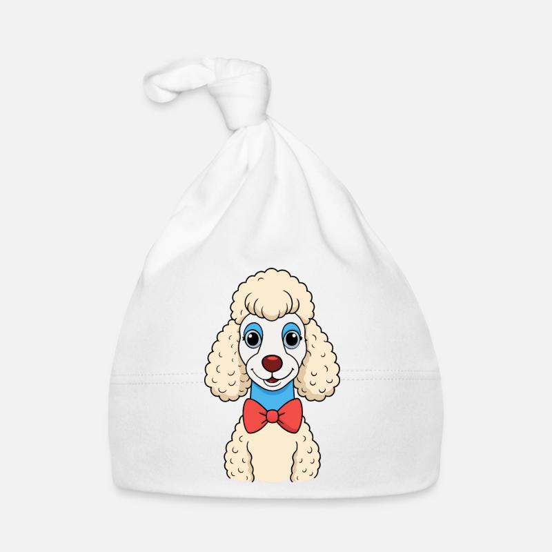 Elegant Poodle with Bow Tie Organic Baby Cap