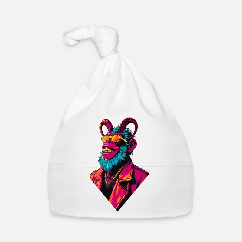 Devil Monkey - Baby Bio-Mütze - Weiß