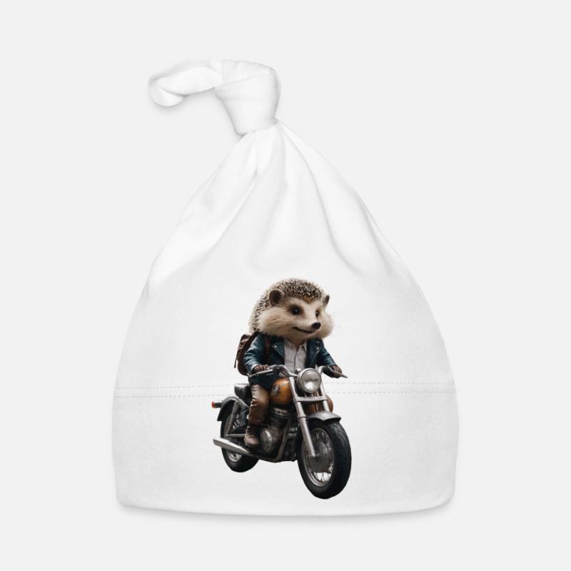 Biker hedgehog Organic Baby Cap